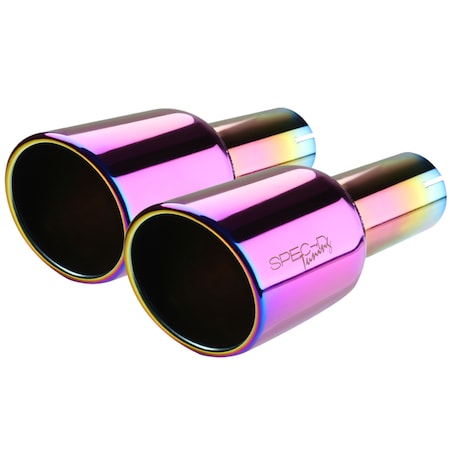 SPEC-D TUNING Universal Muffler Tip- A Style- Purple 2.5 Inlet 4In Outlet MF-TPA001PT